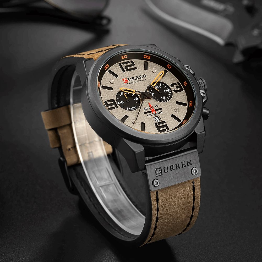 Curren Luxury Men’s Leather Watch