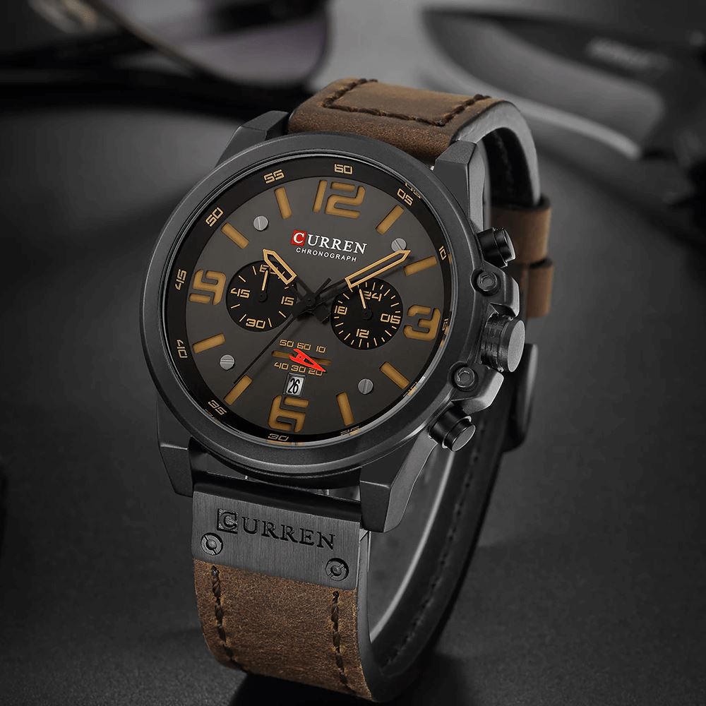 Curren Luxury Men’s Leather Watch