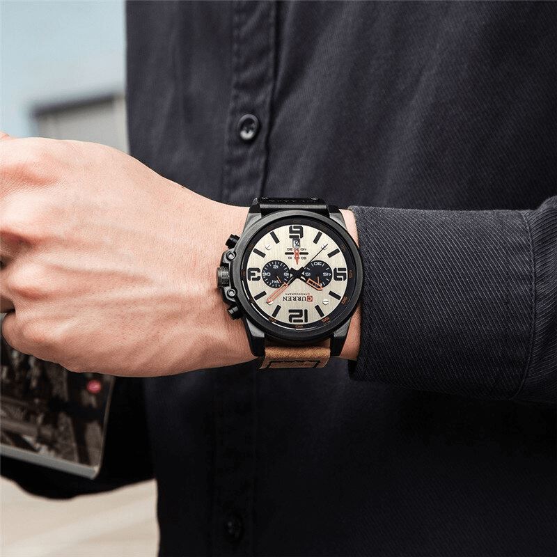 Curren Luxury Men’s Leather Watch