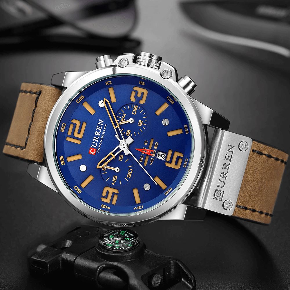 Curren Luxury Men’s Leather Watch