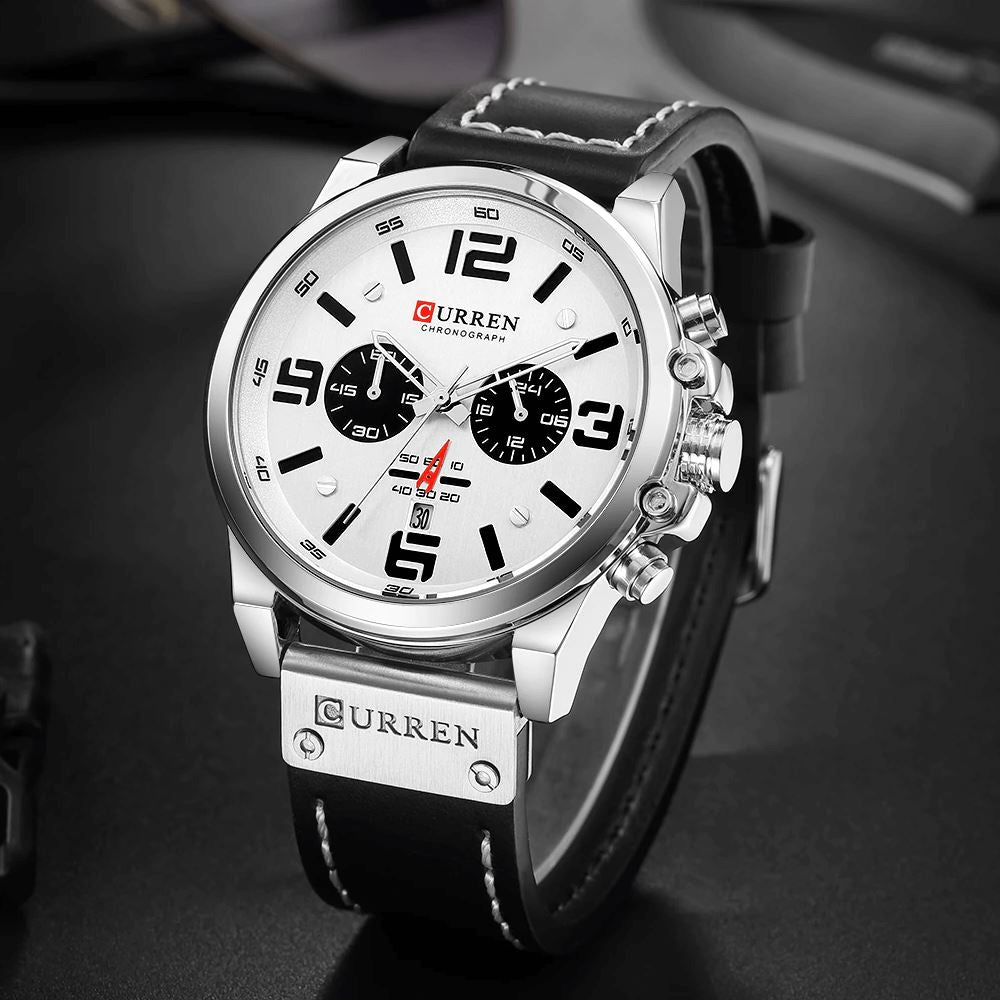 Curren Luxury Men’s Leather Watch