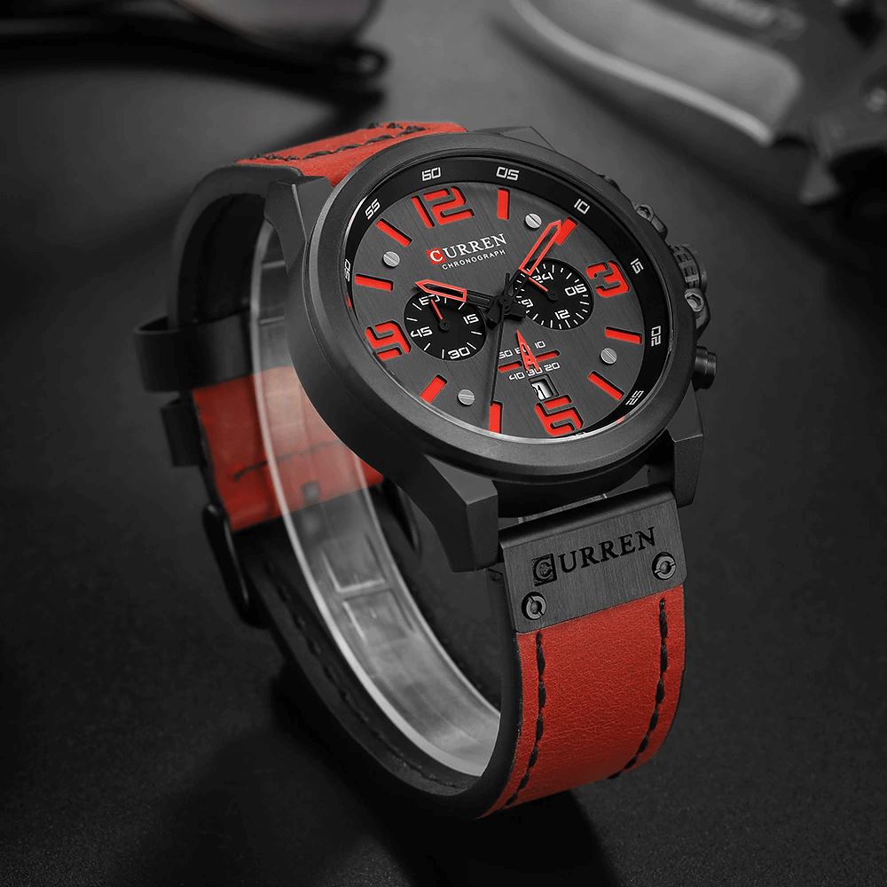 Curren Luxury Men’s Leather Watch
