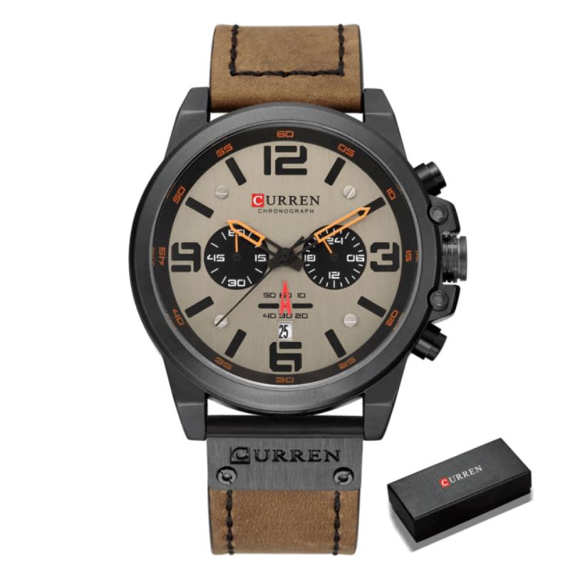 Curren Luxury Men’s Leather Watch