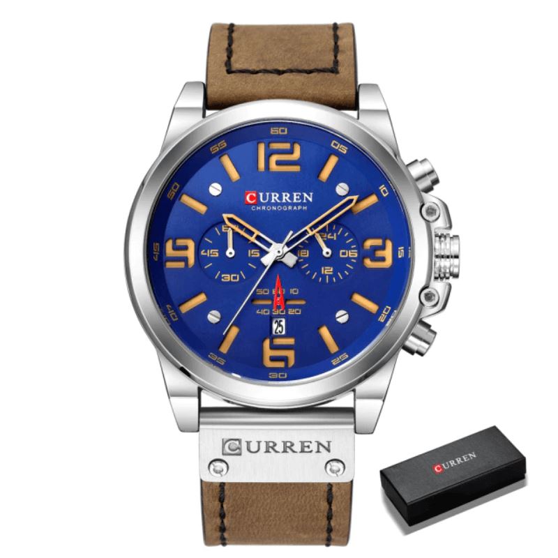 Curren Luxury Men’s Leather Watch