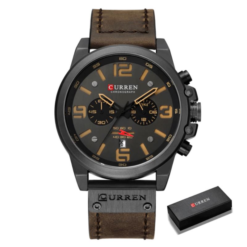 Curren Luxury Men’s Leather Watch