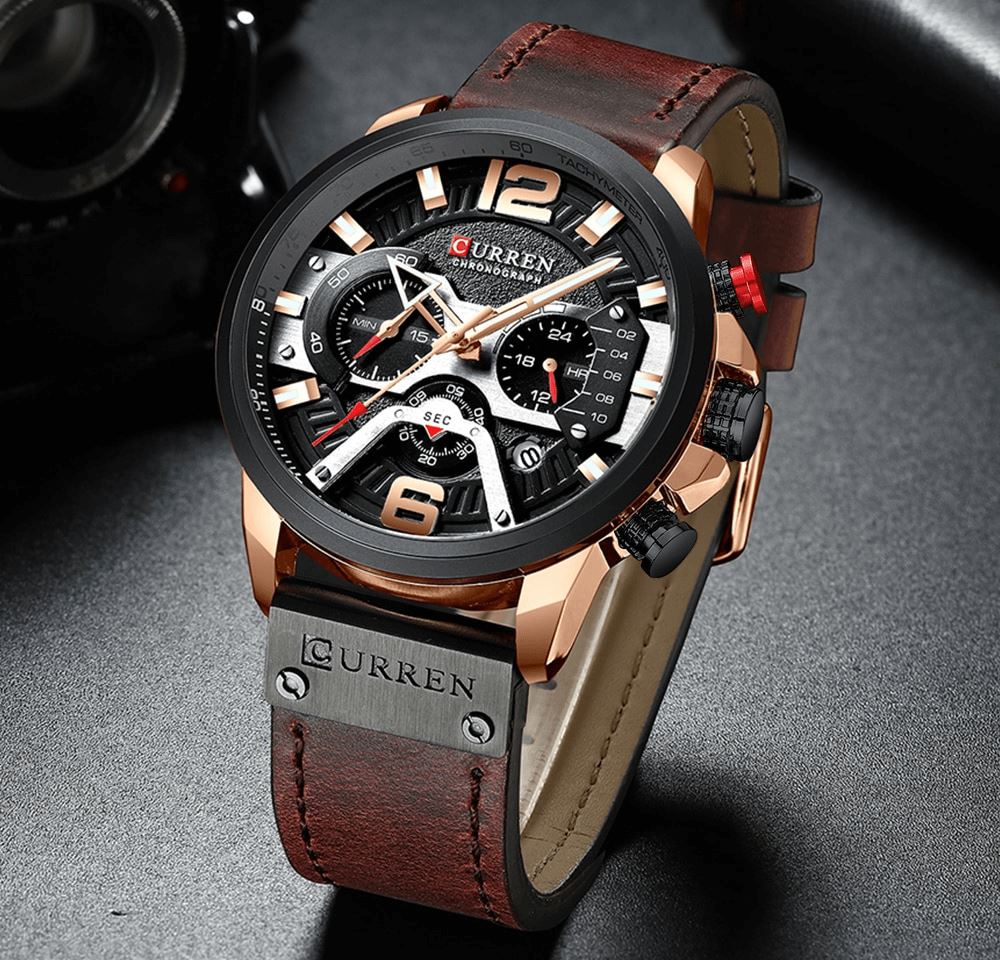 Curren Unique Men’s Leather Watch