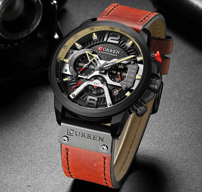 Curren Unique Men’s Leather Watch
