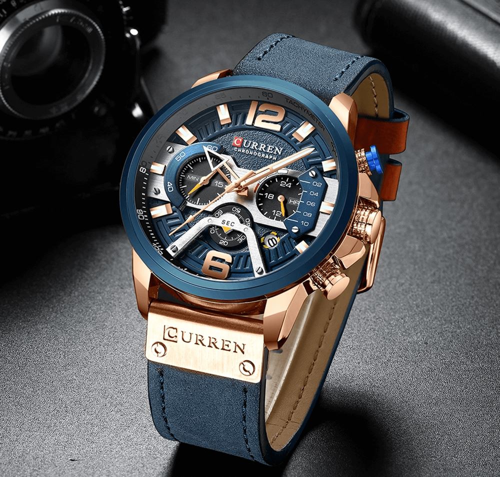 Curren Unique Men’s Leather Watch