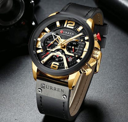 Curren Unique Men’s Leather Watch
