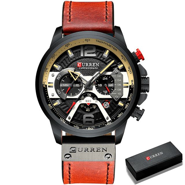 Curren Unique Men’s Leather Watch