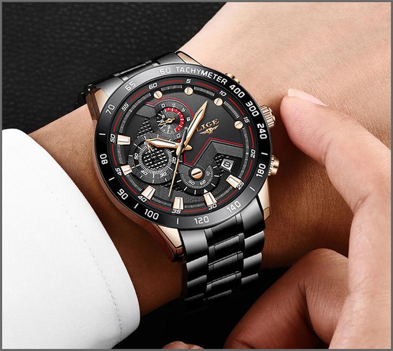 Lige Style Men's Stainless Steel Watch