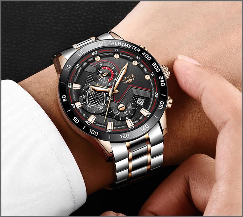 Lige Style Men's Stainless Steel Watch
