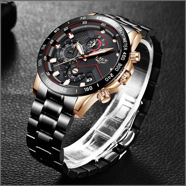 Lige Style Men's Stainless Steel Watch