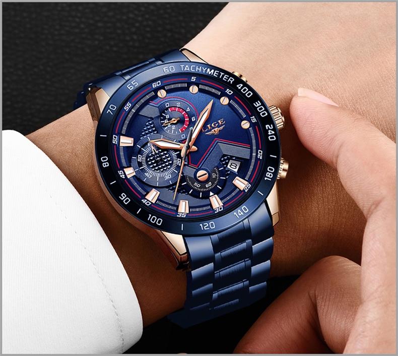 Lige Style Men's Stainless Steel Watch