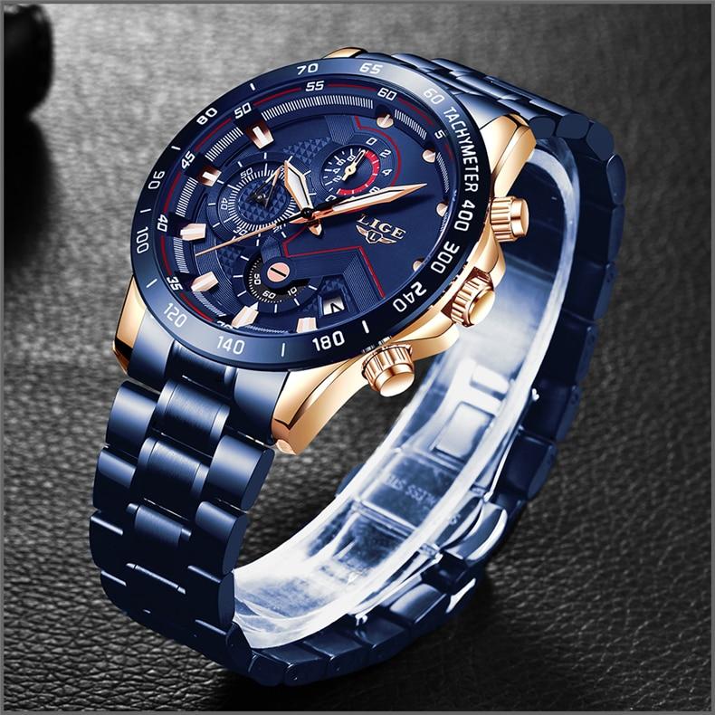 Lige Style Men's Stainless Steel Watch